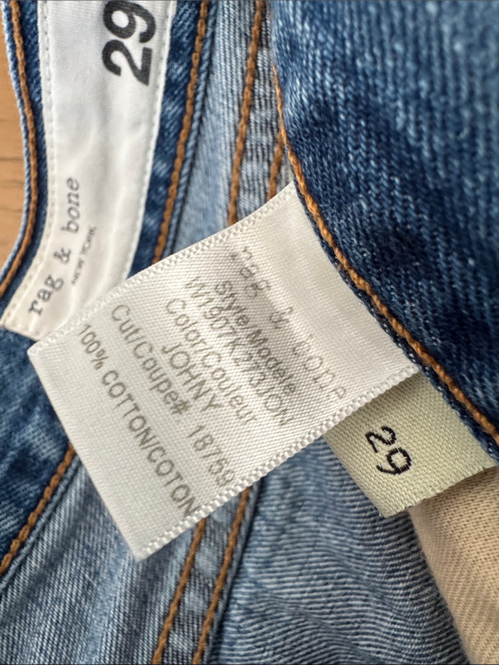 Rag & Bone Distressed Denim Shorts Size 29 Blue Mid Rise Raw Hem 100% Cotton - Picture 5 of 5